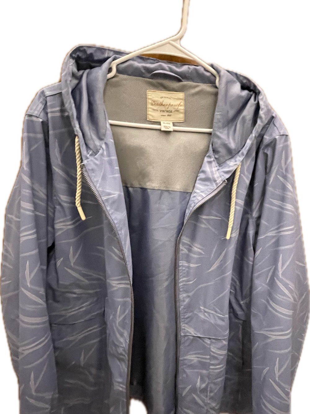 Casual Light Blue Hooded Shirt Jacket - Lightweight Drawstring
